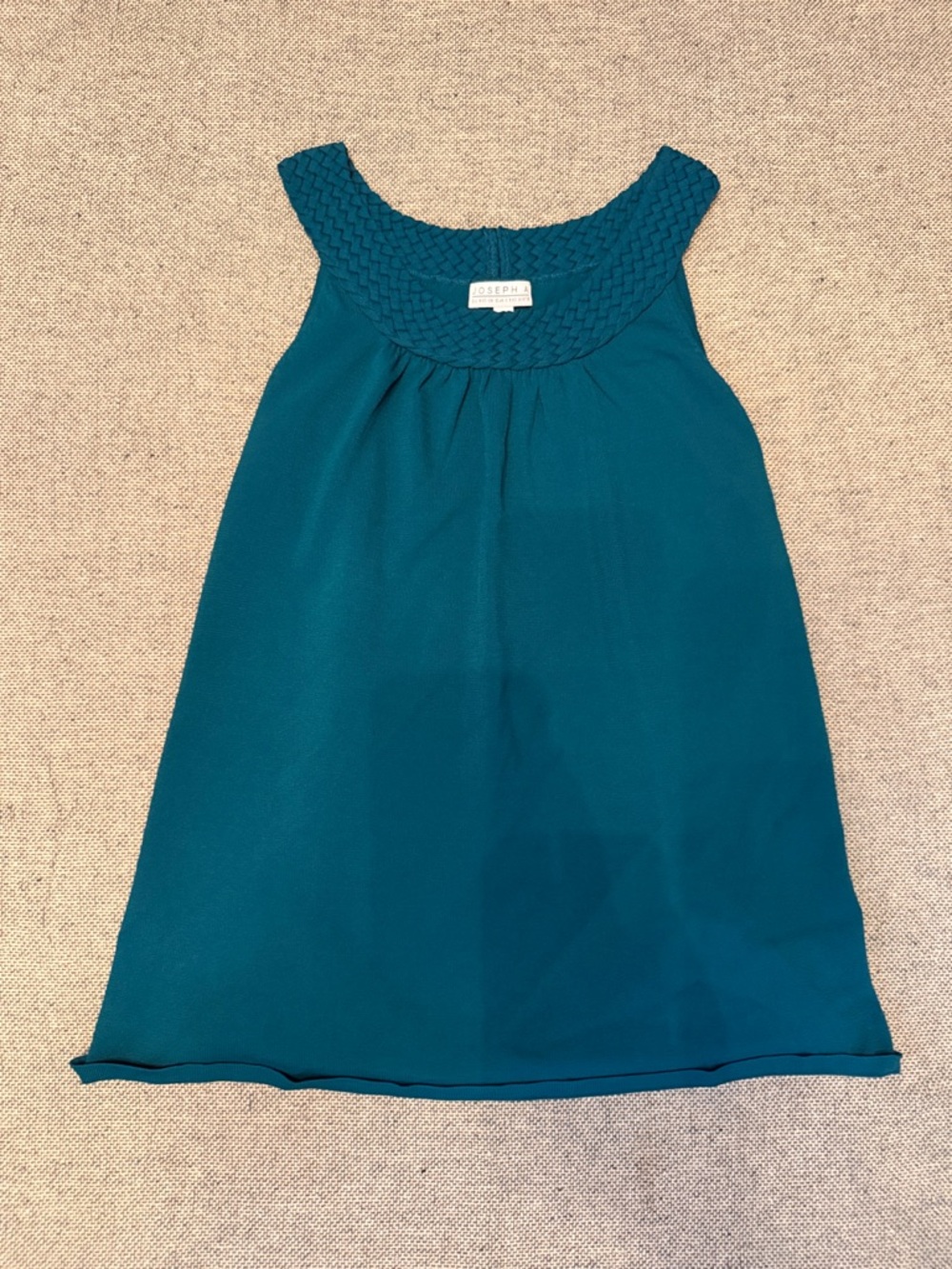 Joseph A Teal Braided Yoke Sleeveless Tunic